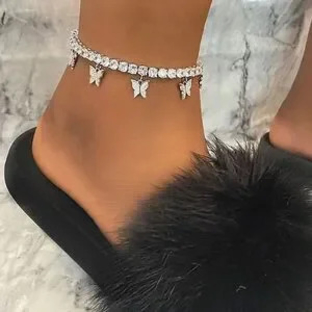 Butterflies?Rhinestones?Anklets Foot?Jewelry